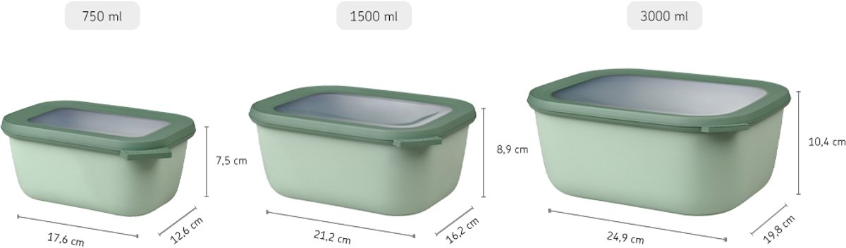 Mepal - Multikom Cirqula vershouddoos - 1500 ml - Rechthoekig - Nordic sage — cadeau in Cadeau-ideeën - foto 5
