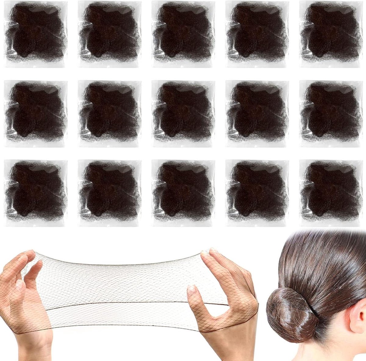VVGoods - Haarnetjes voor chignons, 35 stuks bruin, maat 30