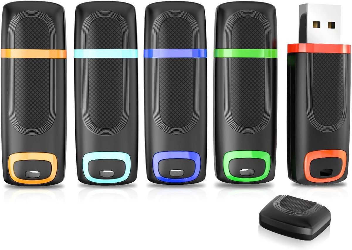 USB Sticks 16 GB Set van 5 Stuks USB 3.0 met LED-indicator en Sleutelkoord