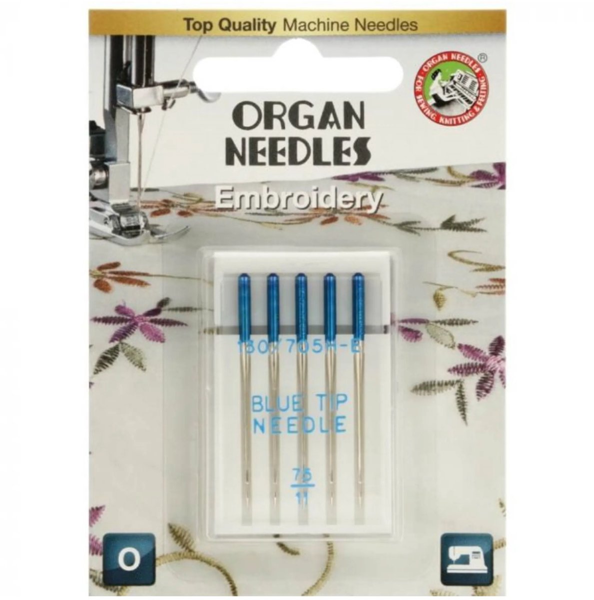 Organ Embroidery blue tip 75