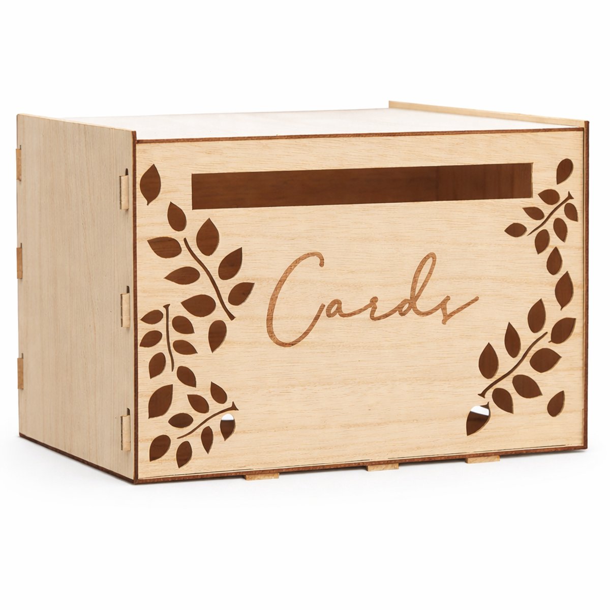 Houten Kaartendoos – Premium Kaartenbox voor Bruiloft & Feest – Stevige Houten Enveloppenbox met Sleuf – Kaarten bus - kaartendoos bruiloft - enveloppenbox huwelijk - Decoratieve & Praktische Kaartenopslagschacht – 30×30 cm