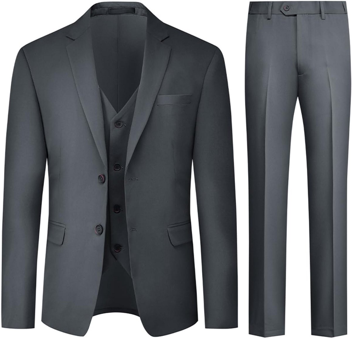 Slim Fit 3-Delig Herenpak Stretch - Modern Kostuum voor Bruiloft en Zakelijk Gebruik