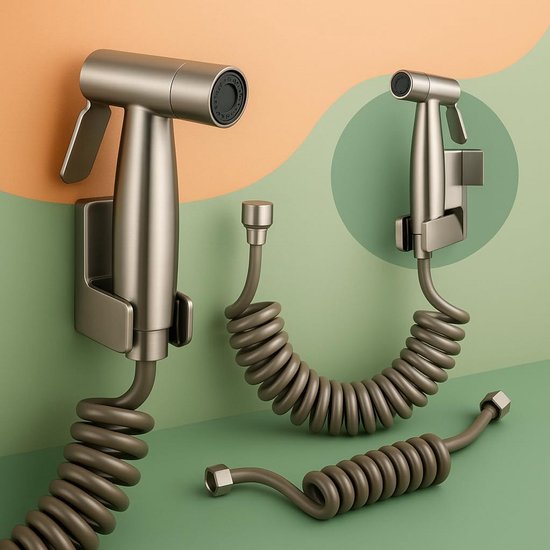 Roestvrijstalen wc-handdouche met uittrekbare slang voor persoonlijke hygiëne