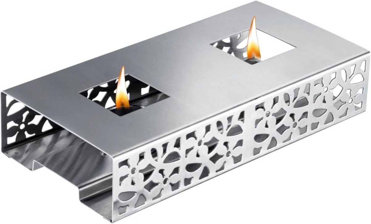RVS Warmhoudplaat met Theelichtjes voor Buffet en Tafel - Draagbare Voedselwarmer