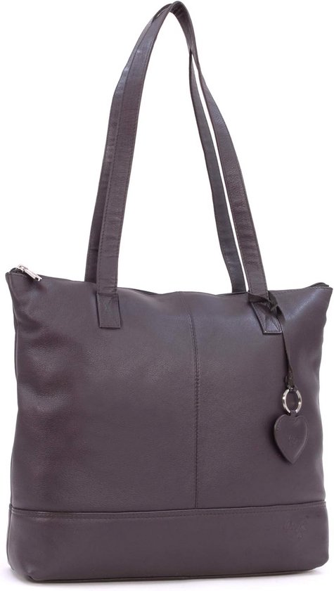 Gusti Leren schoudertas - Mia dames shopper leren tas leer, bruin 2
