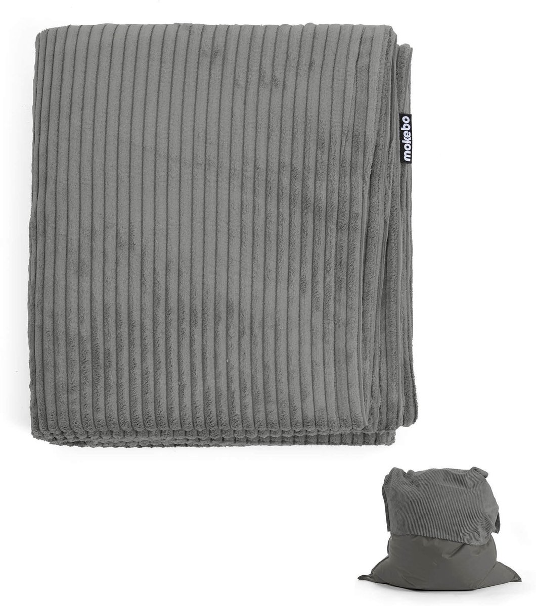 Zitzakhoes ‘Das Kuschelcover’ van corduroy, indoor hoes voor zitzak of fauteuil in antraciet