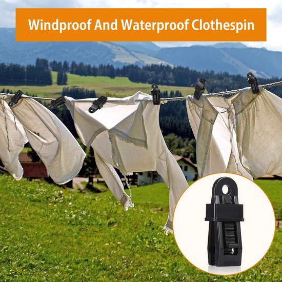 20 stuks - Tent klemmen - Dekzeilclips - Tentclip - tentclip luifelclip - campingluifelclip - krokodillenklemmen - dekzeilclip dekzeilclip - voor zwembaden, luifels, caravanluifels, autohoezen, buitententen, luifels en hoezen - 7.8*2.3 cm - zwart van Gadgy — afbeelding 4