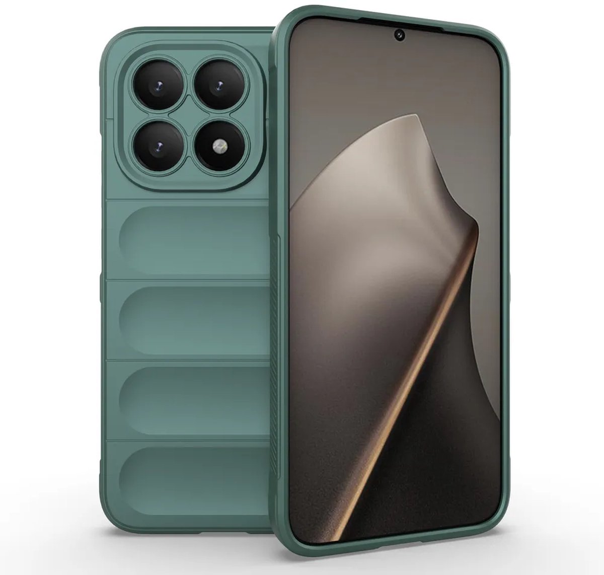 MobyDefend Hoesje - Geschikt voor Xiaomi 15T - TPU Gripcase - Groen