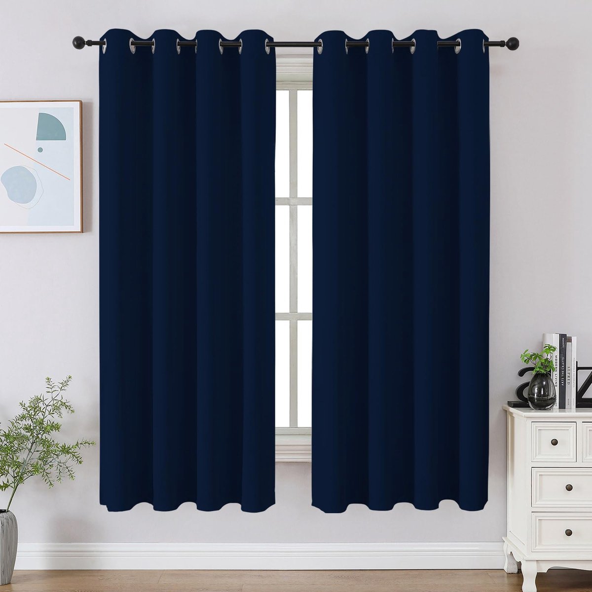 Unyqoos Lichtblokkerende en warmte-isolerende gordijnen voor woonkamer en slaapkamer Blauw