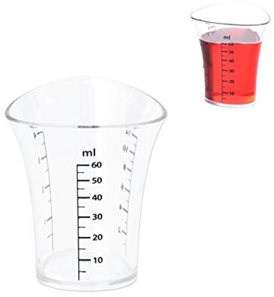 Transparante maatbeker voor cocktails - 60 ml met schaalverdeling