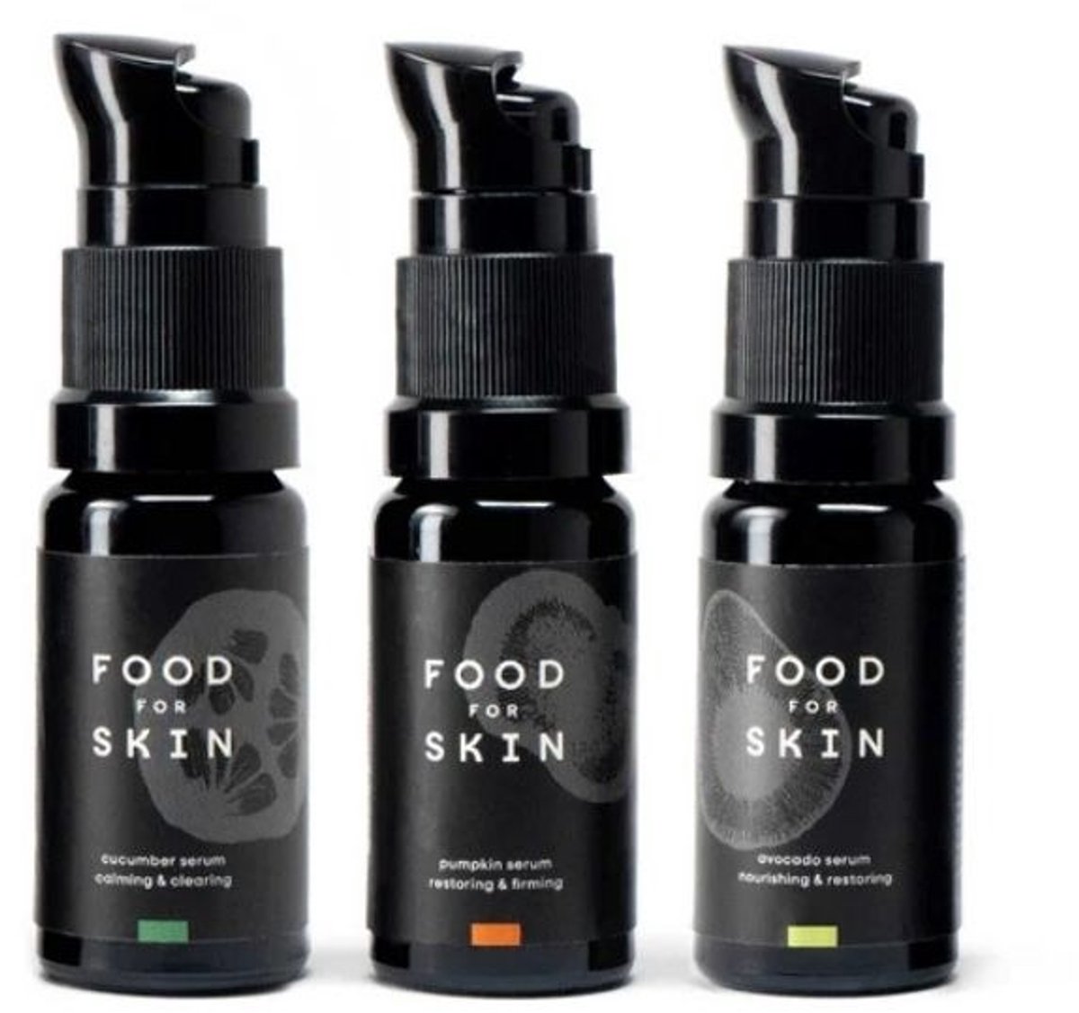 Food for Skin Proefset Serums – Cucumber, Pumpkin & Avocado Serum (3 x 10 ml)