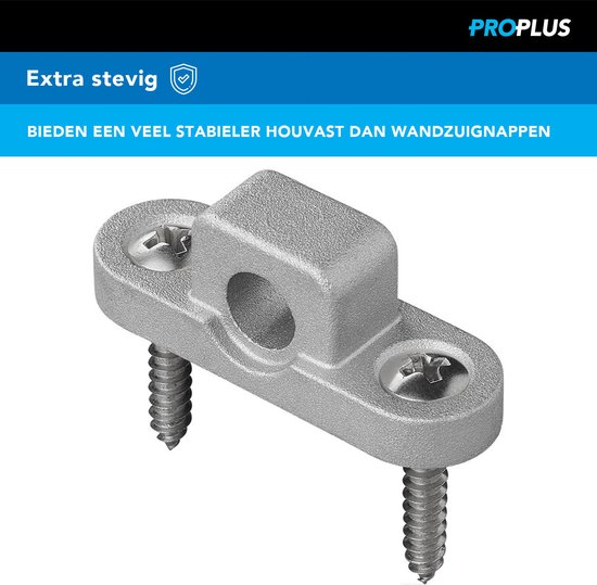 ProPlus Horizontale metalen framebevestigingsoogjes - set van 3 - roestbestendig - met RVS schroeven van ProPlus — afbeelding 3