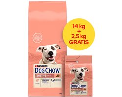 Purina Dog Chow Sensitive - Droge hondenvoeding - Zalm - Voor gevoelige magen - Gezonde huid & vacht - Voor volwassen honden