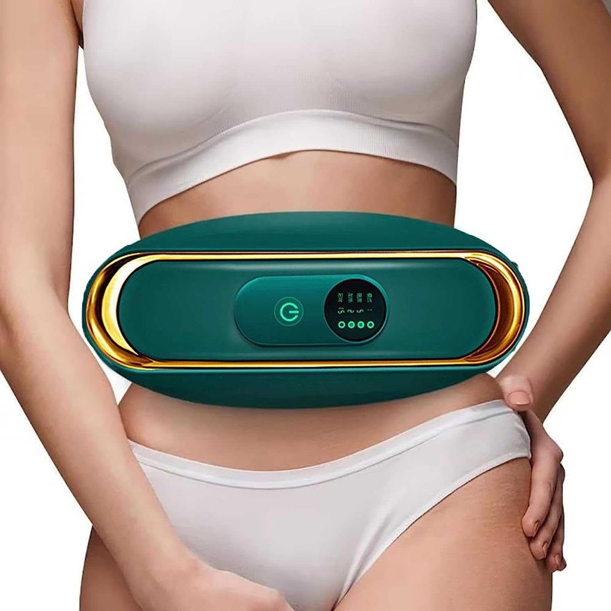 USB elektrische buikmassager, 3 massagestanden voor vetverbranding, verlichting van taille- en schouderklachten - draagbare riem voor rug, billen en benen