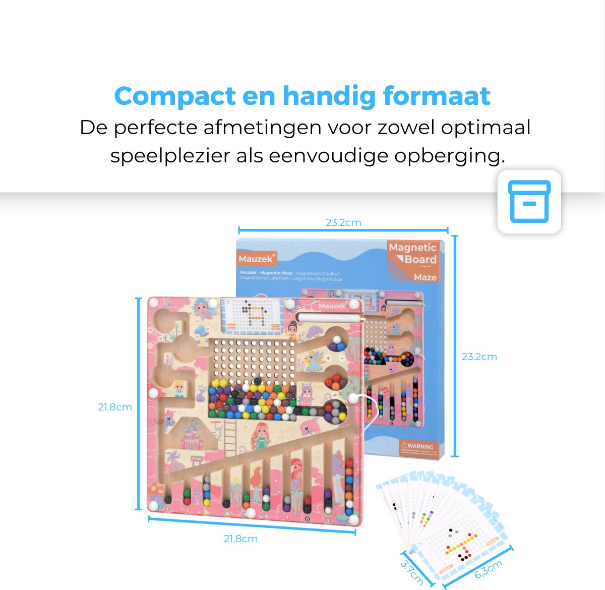 Mauzek® Magnetisch Doolhof Fantasie – Montessori speelgoed – Houten speelgoed – Magneet spel – Sensorisch speelgoed – Reisspeelgoed – Peuter speelgoed – Kinderspeelgoed – Voor onderweg – Educatief spel – Meisjes – 3 jaar – 4 jaar – 5 jaar – 6 jaar — afbeelding 5