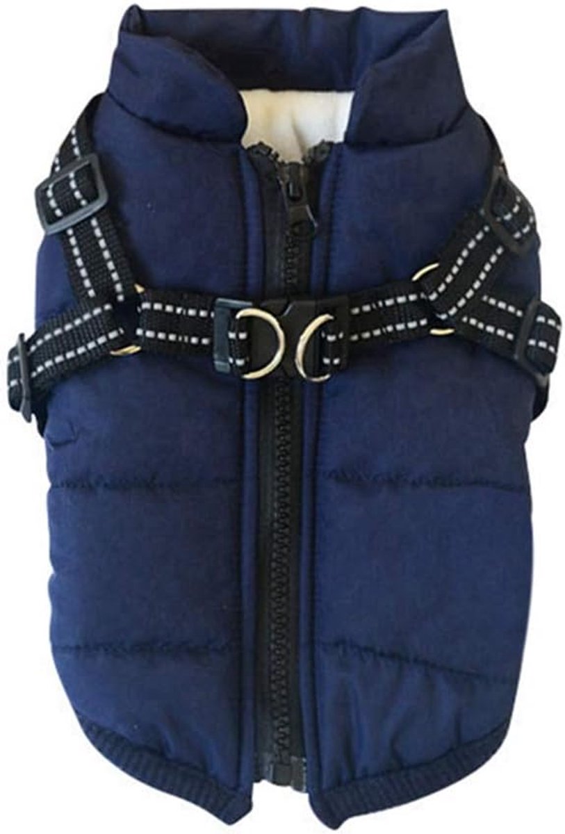 Hondenpullover-Waterdicht-Gestoffeerd-Zonder-Mouwen-Blauw-M