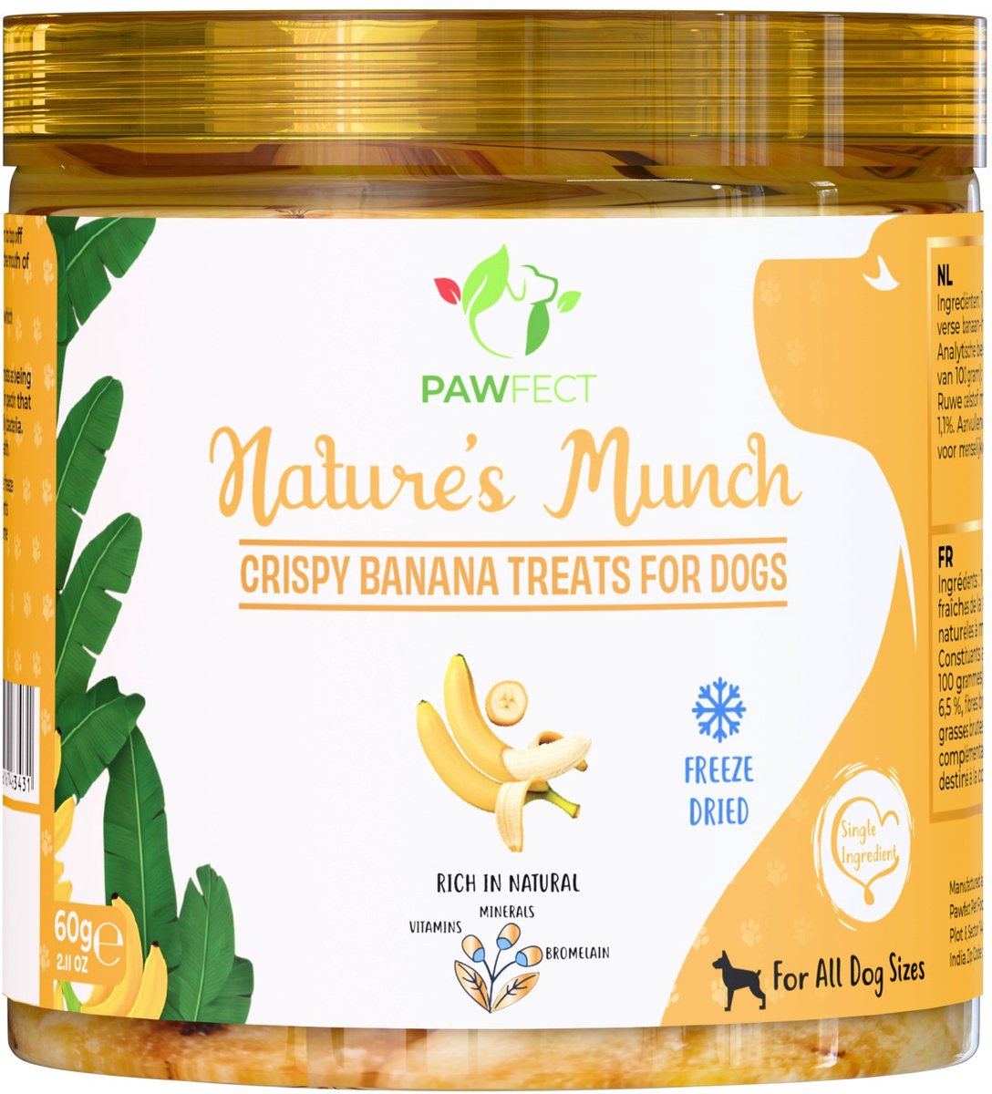 Pawfect hondensnacks Banaan 60 gr.
