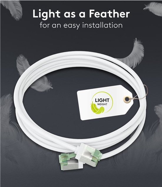 Câble réseau FTP CAT8.1 Slimline 40 Gigabit - CU - Ultraflex - 0 mètre - Wit