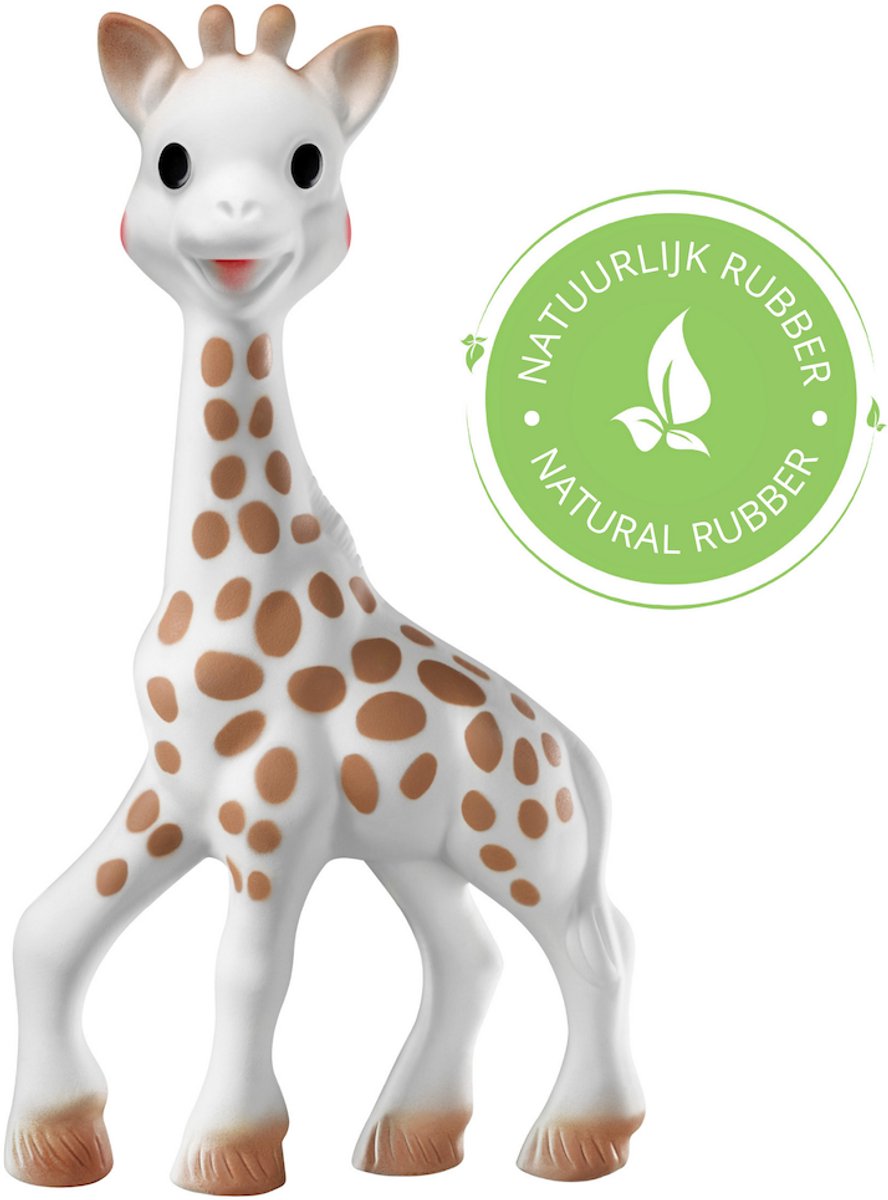 Sophie de giraf - Bijtspeeltje - Bijtspeelgoed - Baby speelgoed - Kraamcadeau - Babyshower cadeau - In wit geschenkdoosje met savannah kleuren - 100% natuurlijk rubber - Vanaf 0 maanden — afbeelding 4