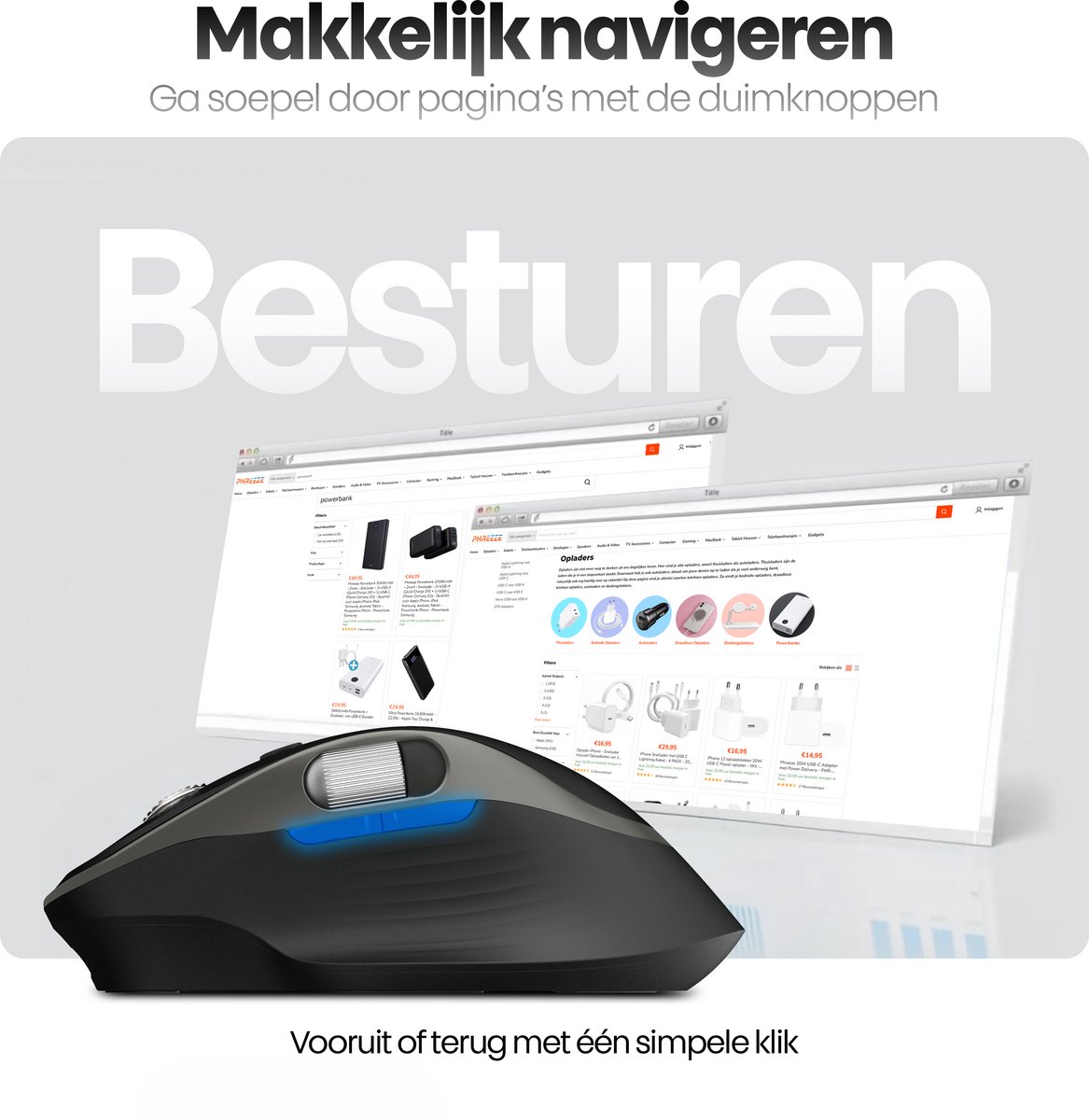 Phreeze Master 3S Draadloze Ergonomische Muis thumbnail 6