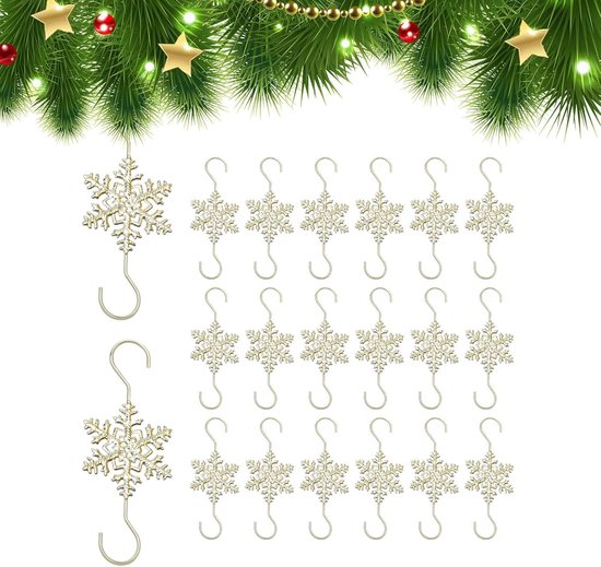 WYAN 150 Stuks S-Haken voor Kerstboom, Kerstversiering Haak, Decoratievehaken het Ophangen van Kerstversieringen aan De Kerstboom, Vakantiefeestdecoratie (50 Stuks Zilver 100 Stuks Groen