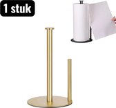1 stuk - Tissue houders - Tissues doos - RVS Keukenrol Houder - Staande keukenrolhouder - sponsmat - geschikt voor keuken en badkamer - geen boren nodig - Goud