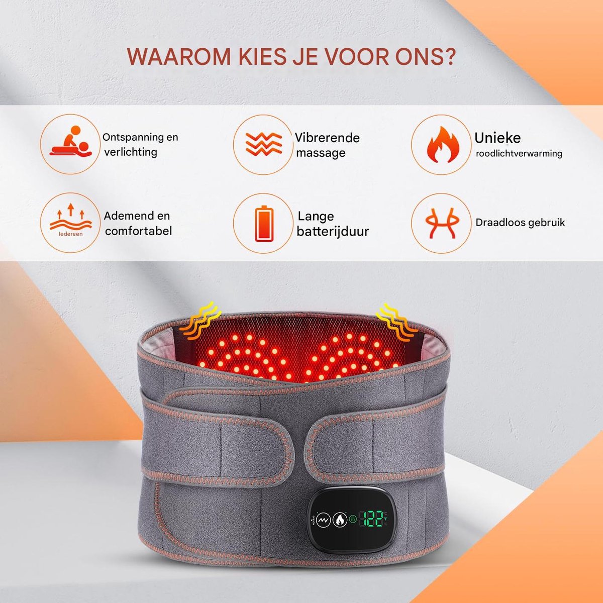 Ynkkvre Elektrisch Rug Massage Apparaat met Verstelbare - afbeelding 3