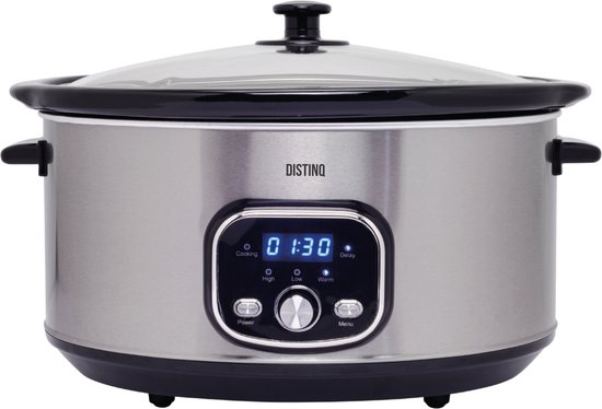 DistinQ Slowcooker - 8 Liter - 320 Watt - Warmhoudfunctie -