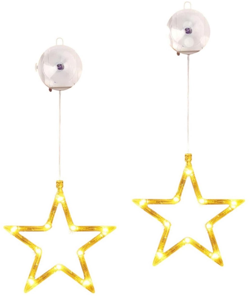 EXCITAT LED-sterverlichting - Sterrengordijnverlichting - Warm witte binnengordijnverlichting - Geschikt voor vakantiedecoraties, balkons, festivals, feesten, bruiloften - 2 stuks
