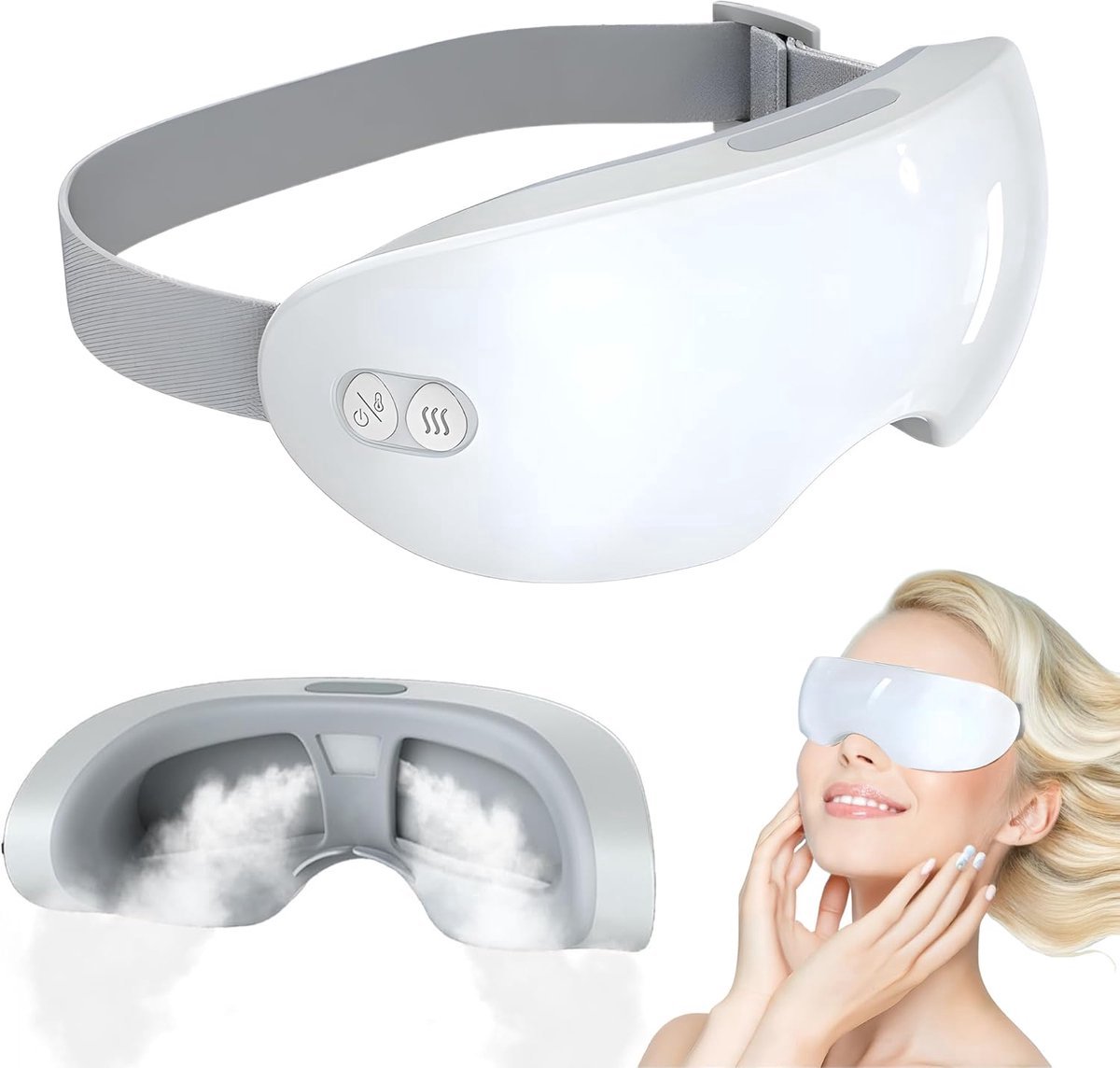 Stoommasker voor de ogen, slimme warme en koude siliconen oogmasker met sereniteit