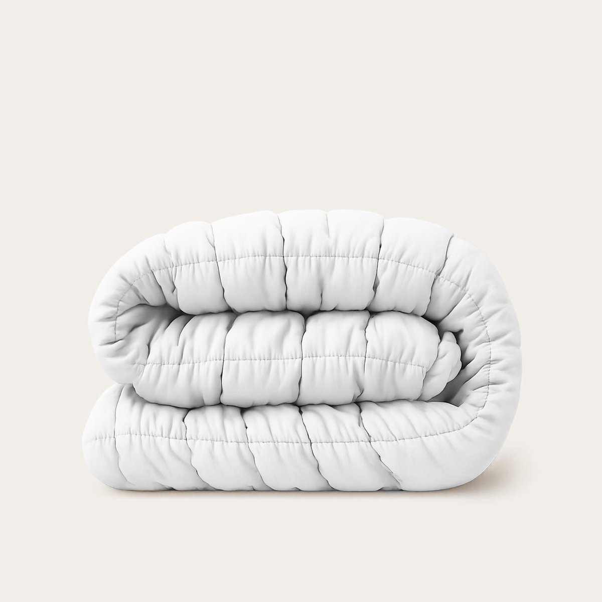 HappyBed Dekbed zonder overtrek 140x200 - Bedrukt dekbed zonder hoes - Hoesloos Dekbed met Print - Wasbaar - Eenpersoonsdekbed - White