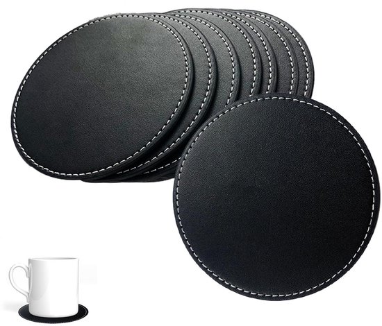 Chitomars Antislip onderzetters, set van 12 ronde onderzetters voor dranken, kunststof, wasbaar, dubbelzijdig, waterdicht