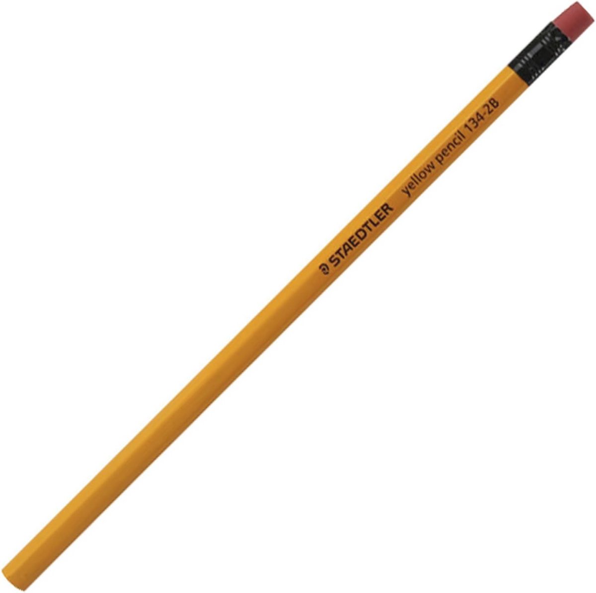 2B Potlood met gum tip - 12 Stuks, Geel