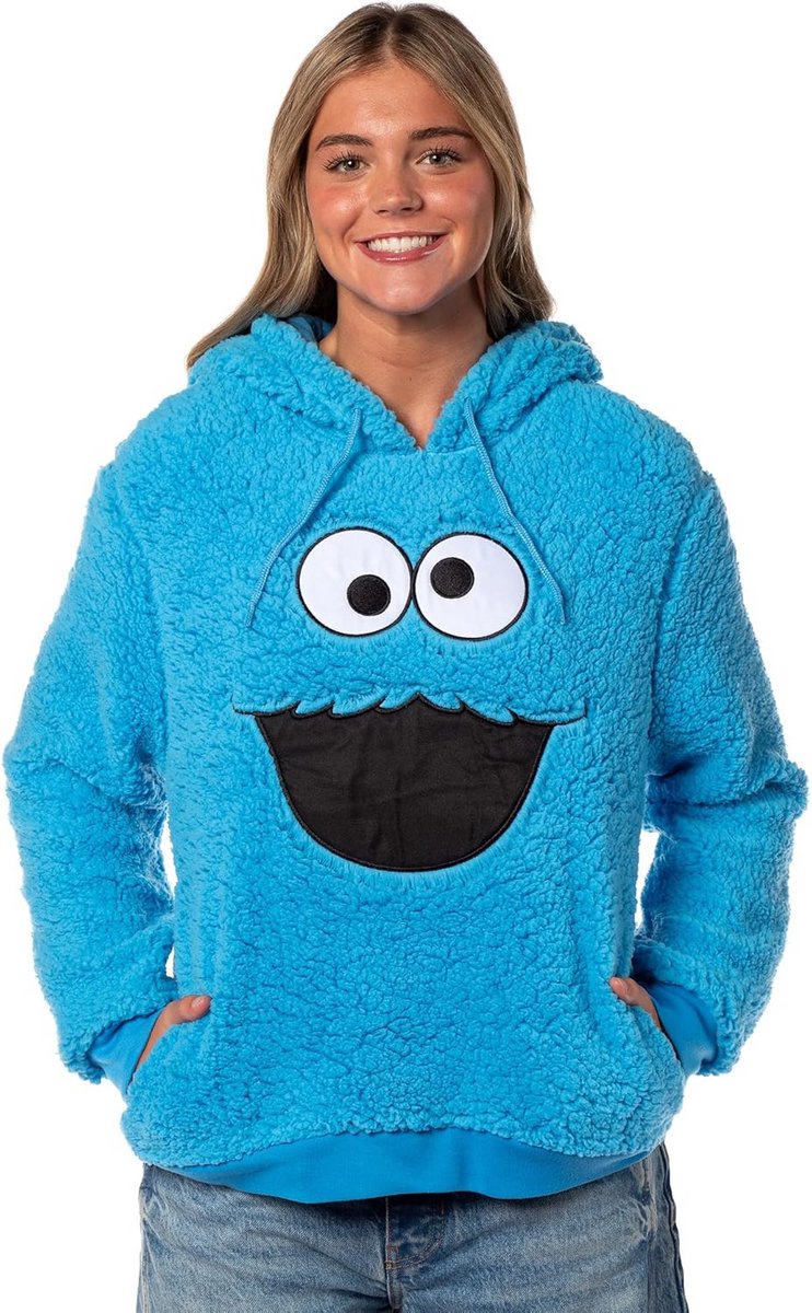 Pluche Fleece Geborduurd Gezicht Kostuum Hoodie voor Volwassenen