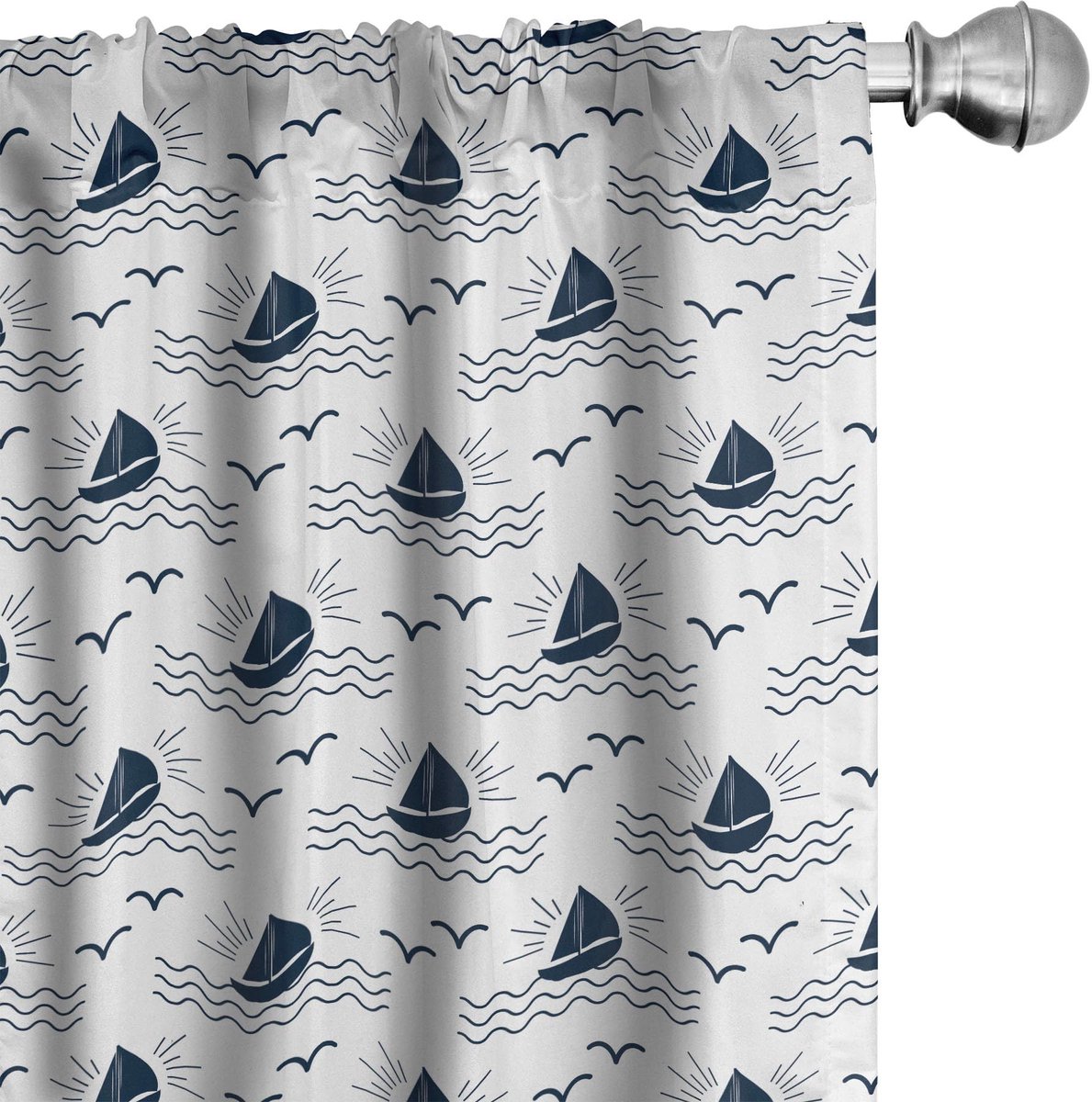 ABAKUHAUS Zeilgordijnen – 2x75x225 cm – microvezel – donkerpaars blauw wit Dunkelviolett