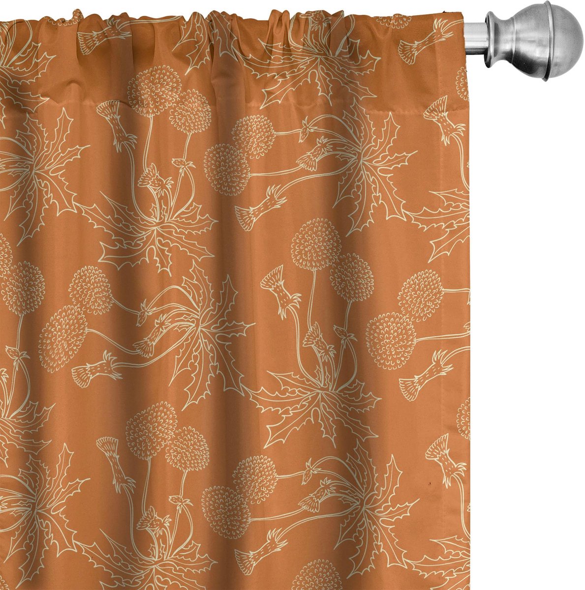 ABAKUHAUS Verbrand oranje gordijnen – 2x75x175 cm – microvezel, halfdonker
