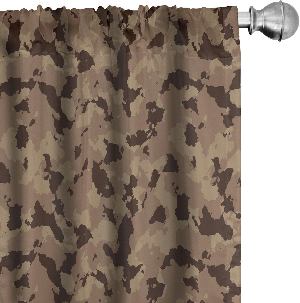 ABAKUHAUS Camouflage gordijnen – 2x 75x175 cm – Camouflage Cocoa/Bruin Cocoa Camel