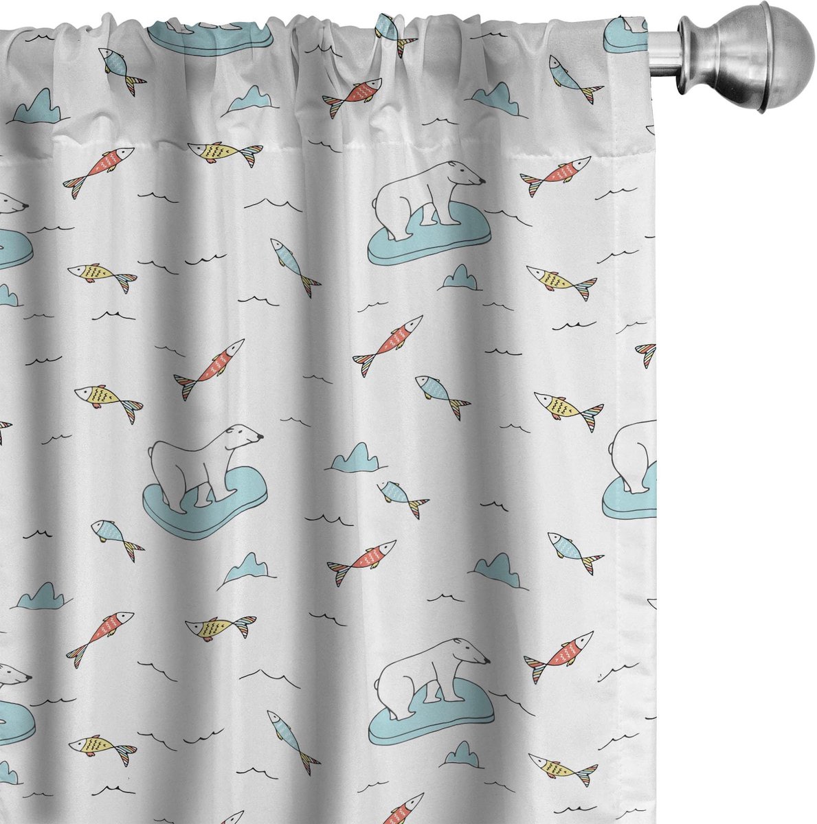 ABAKUHAUS IJsbeer Gordijnen – 2x75x175 cm – Microvezel – Meerkleurig Mehrfarbig