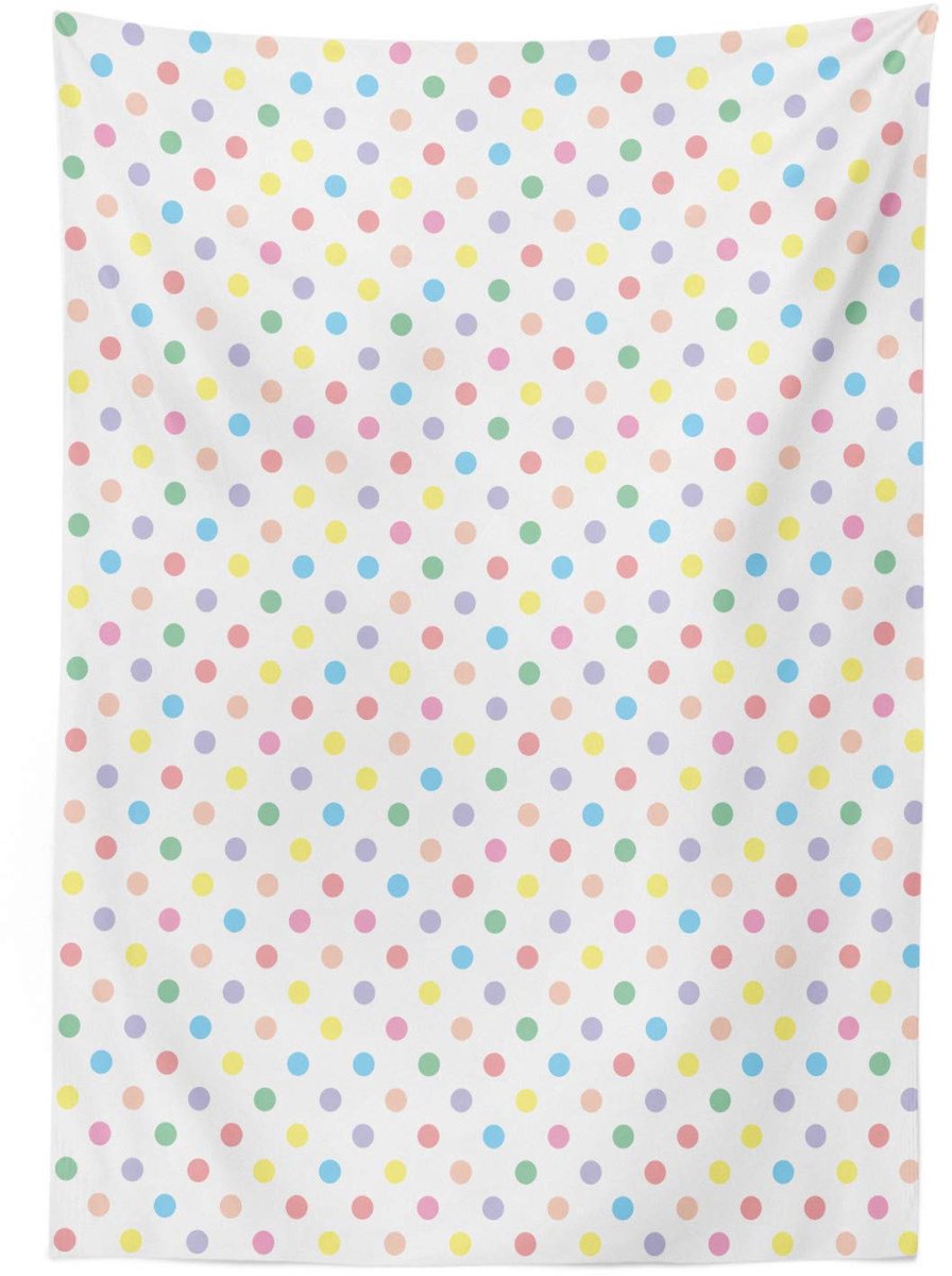 ABAKUHAUS Tafelkleed met puntjespatroon – 140x200 cm, Veelkleurig, Wasbaar