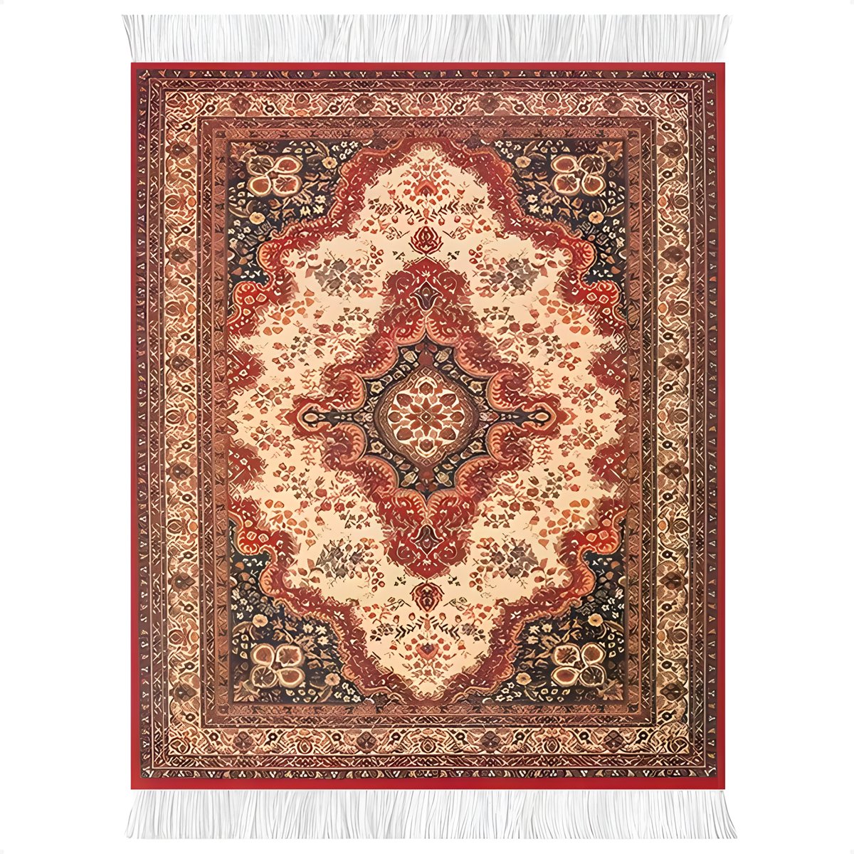 Perzisch Tapijt Muismat - 25x18 cm - Anti-Slip Rubber Onderkant - Warm Rood