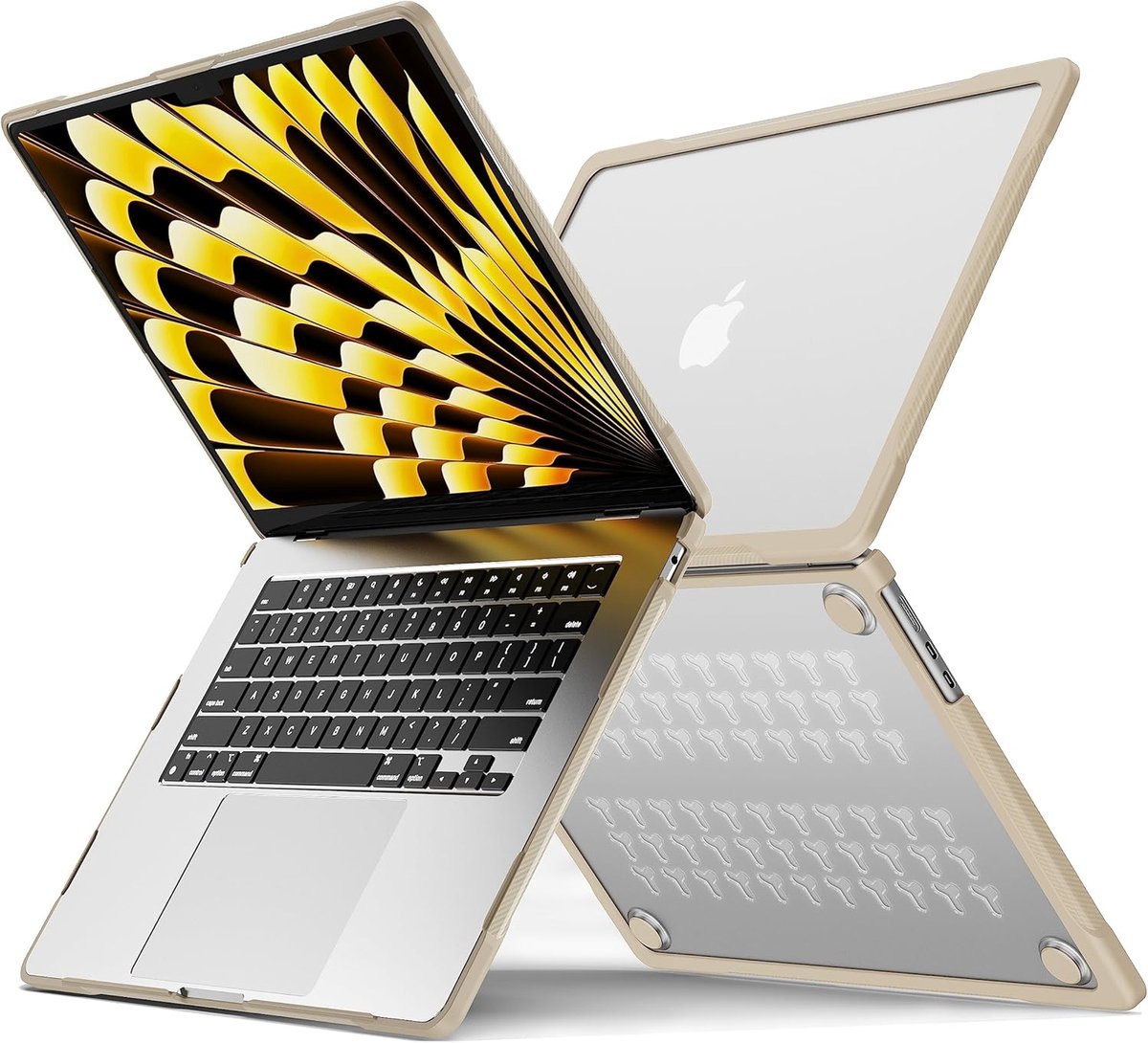 Eisenz Laptop Ultimate Hard Case - Macbook AIR 15 (A2941) M2 2023 Laptop BumperCase TPU + Rubber Model - Stone
