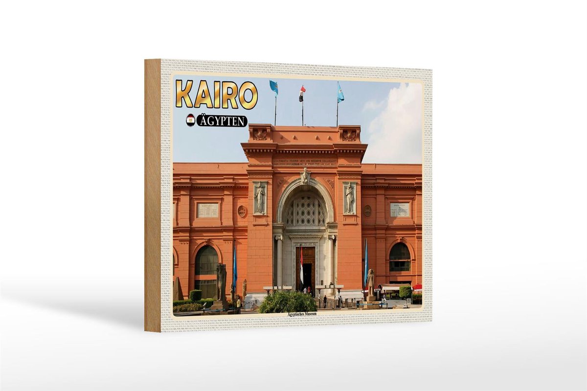 Femer Holzschild Reise 18x12 cm Kairo Ägypten Ägyptisches Museum Bruin