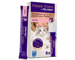 Feliway Kattensnack Happy Snack Zalm - 11 x 6 x 15 gr - Voordeelverpakking