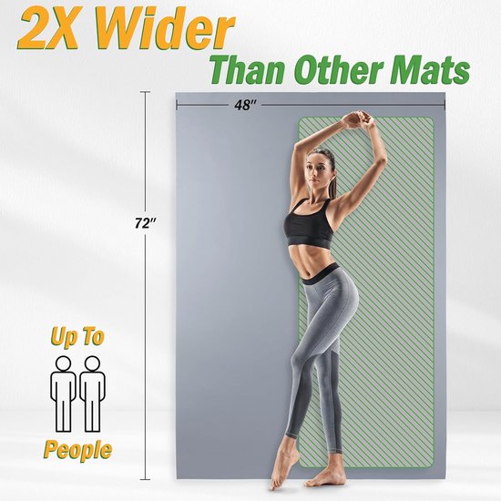 Grote Antislip Yogamat 6'x4' - 8mm Dikke Oefenmat voor Thuis — afbeelding 3