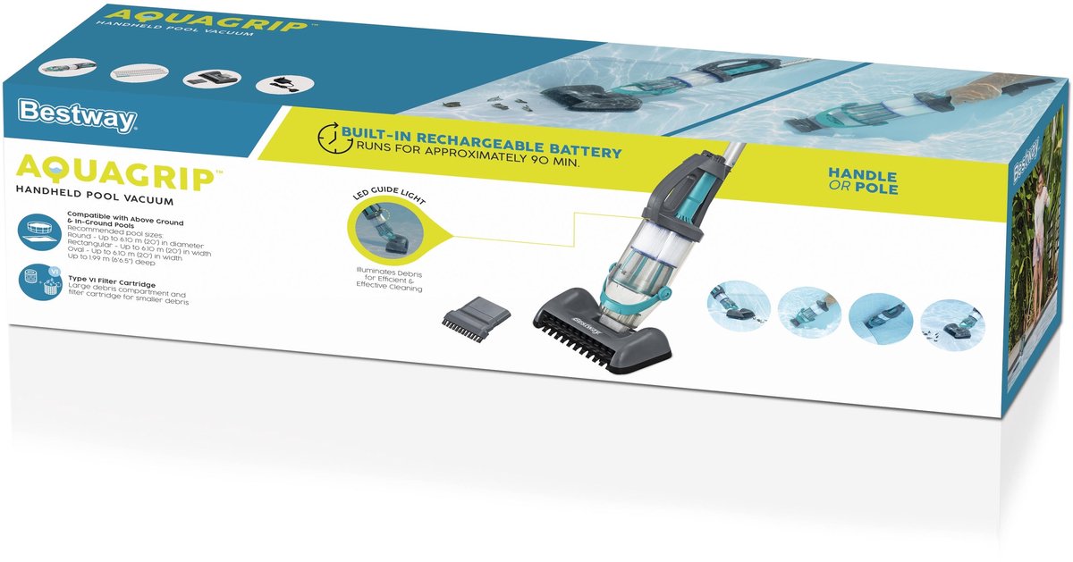 Bestway AquaGrip Manual Rechargeable Pool Vacuum