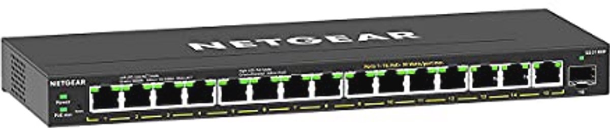 16-Port PoE Gigabit Ethernet Plus Switch - Beheerd met PoE+ en SFP-poort