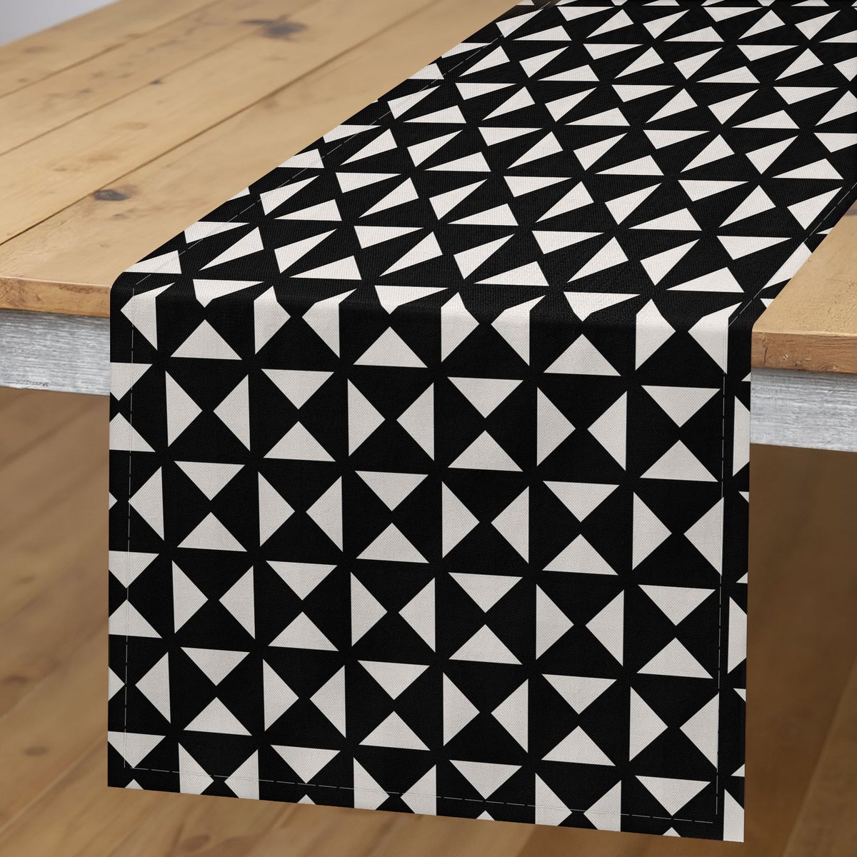 ABAKUHAUS Tafelrunner – 40x225 cm – Donkergrijs en Eierschaal