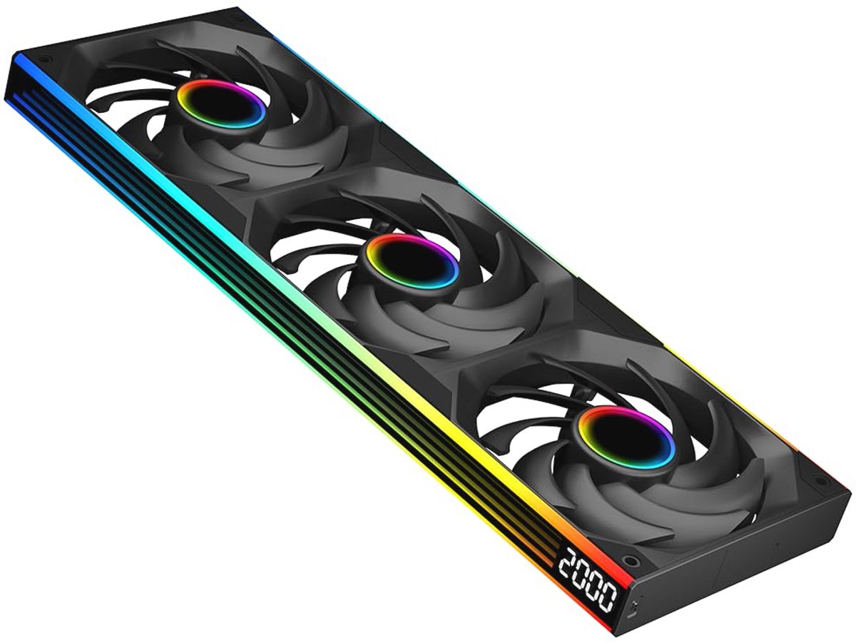 All-in-One ARGB PC Fan met Snelheidsweergave en Infinite Mirror Effect