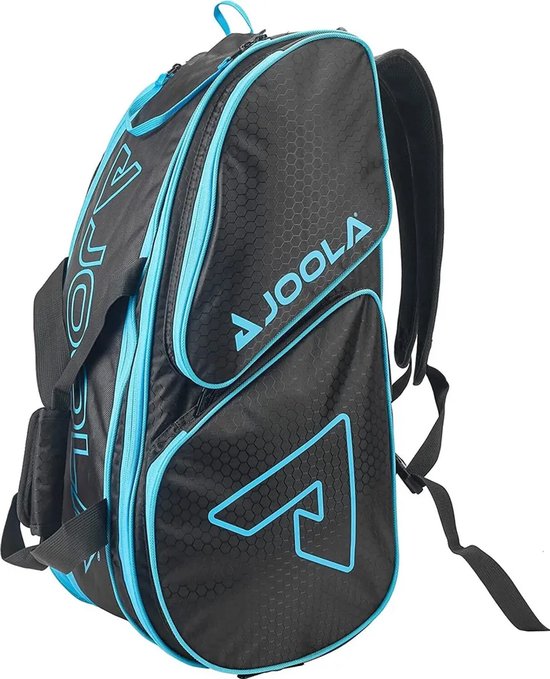 Joola Padeltas Tas Tour Elite – Thermisch Geïsoleerde Racketcompartimenten - Om te Bouwen Tot Rugzak - Georganiseerde Opbergruimte - zwart/blauw