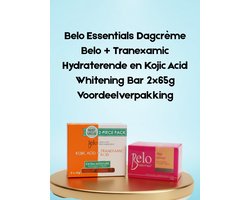 Belo Essentials Day Cover Whitening Bar en Kojic Acid Belo + Tranexamic 2x65g Voordeelpakket